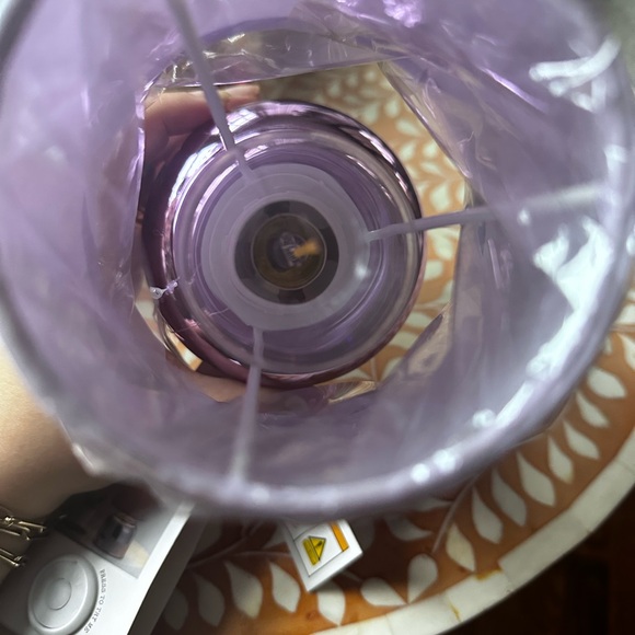 W&A Mini Metallic Purple Glass Lamp with Shade - Picture 3 of 6
